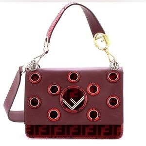 Fendi Red and Burgundy velvet Bag